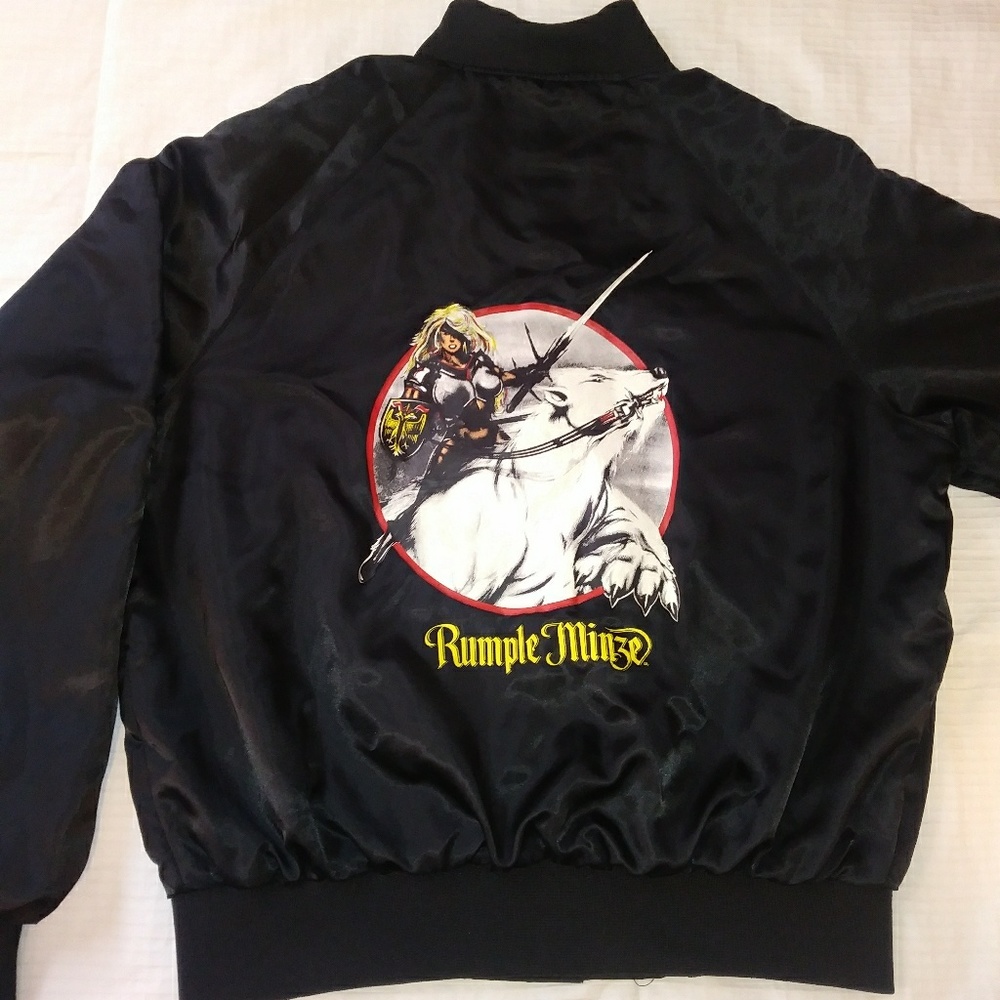 Vintage Rumple Minze Satin Bomber Jacket